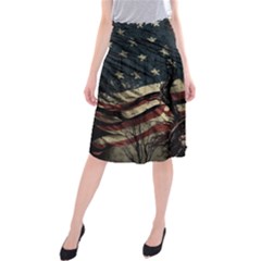 Flag Usa American Flag Midi Beach Skirt by uniart180623