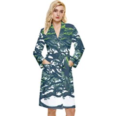 Tree Leaf Green Forest Wood Natural Nature Long Sleeve Velvet Robe by Ravend