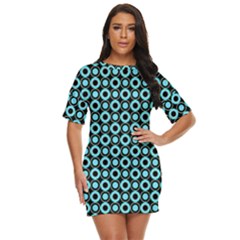 Mazipoodles Blue Donuts Polka Dot Just Threw It On Dress by Mazipoodles