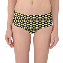  Mazipoodles Yellow Donuts Polka Dot Mid-waist Bikini Bottoms by Mazipoodles