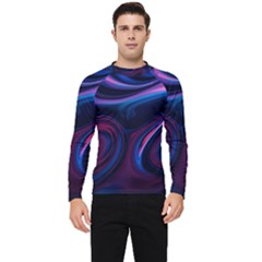 Purple Blue Swirl Abstract Men s Long Sleeve Rash Guard by uniart180623