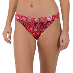 Christmas Pattern Red Band Bikini Bottoms by uniart180623