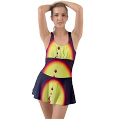 High Speed Waterdrop Drops Water Ruffle Top Dress Swimsuit by uniart180623