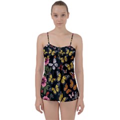 Flowers Butterfly Blooms Flowering Spring Babydoll Tankini Set by Simbadda
