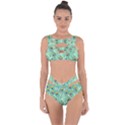 Lovely Peacock Feather Pattern With Flat Design Bandaged Up Bikini Set  View1