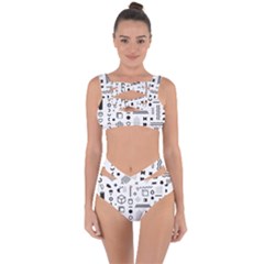 Pattern Hipster Abstract Form Geometric Line Variety Shapes Polkadots Fashion Style Seamless Bandaged Up Bikini Set  by Simbadda