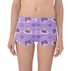 Cute-colorful-cat-kitten-with-paw-yarn-ball-seamless-pattern Boyleg Bikini Bottoms by Simbadda