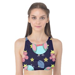 Owl-stars-pattern-background Tank Bikini Top by Simbadda