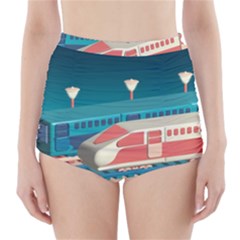 Bridge Transportation Train Toys High-waisted Bikini Bottoms by Grandong
