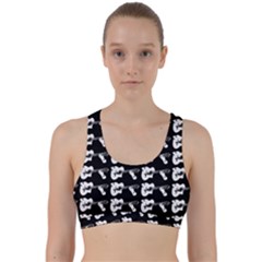 Guitar Player Noir Graphic Back Weave Sports Bra by dflcprintsclothing