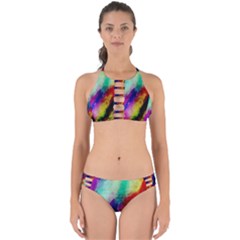 Colorful Abstract Paint Splats Background Perfectly Cut Out Bikini Set by Proyonanggan