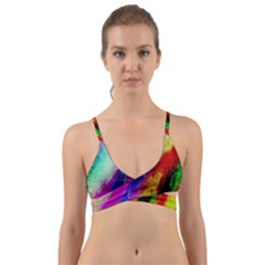 Colorful Abstract Paint Splats Background Wrap Around Bikini Top by Proyonanggan