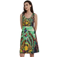 Monkey Tiger Bird Parrot Forest Jungle Style Classic Skater Dress by Grandong