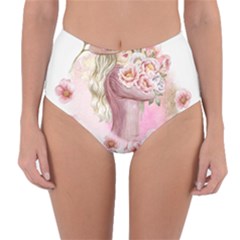 Women With Flower Reversible High-waist Bikini Bottoms by fashiontrends