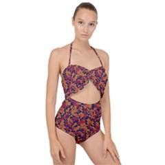 Kaleidoscope Dreams  Scallop Top Cut Out Swimsuit by dflcprintsclothing