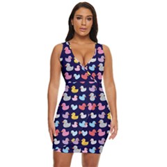 Micro Duck Pattern Draped Bodycon Dress by InPlainSightStyle