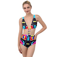 Mazipoodles Neuro Art - Rainbow 1a Tied Up Two Piece Swimsuit by Mazipoodles
