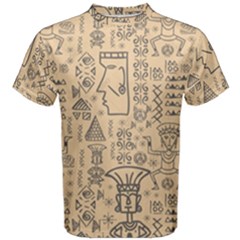 Aztec Tribal African Egyptian Style Seamless Pattern Vector Antique Ethnic Men s Cotton Tee