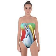 Unicorn Design Tie Back One Piece Swimsuit by Trending
