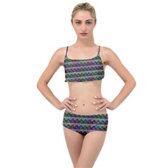 Inspirational Think Big Concept Pattern Layered Top Bikini Set by dflcprintsclothing