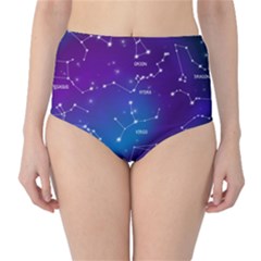 Realistic Night Sky With Constellations Classic High-waist Bikini Bottoms by Cowasu