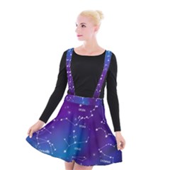 Realistic Night Sky With Constellations Suspender Skater Skirt by Cowasu