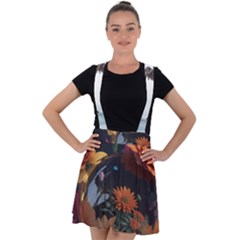Crocodile Vs Monkey Watercolor 1 Dreamshaper V7 3d Floral 0 Velvet Suspender Skater Skirt by mohdmosin2535