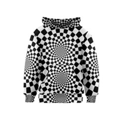 Geomtric Pattern Illusion Shapes Kids  Pullover Hoodie by Grandong