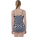 Geomtric Pattern Illusion Shapes Tie Front Two Piece Tankini View2