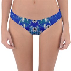 Oilpainting Blue Flowers In The Peaceful Night Reversible Hipster Bikini Bottoms by pepitasart