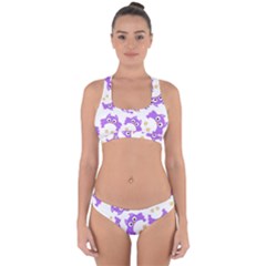 Purple-owl-pattern-background Cross Back Hipster Bikini Set by pakminggu
