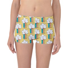 Smile-cloud-rainbow-pattern-yellow Boyleg Bikini Bottoms by pakminggu