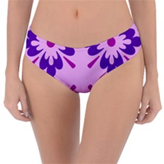 Pink And Purple Flowers Pattern Reversible Classic Bikini Bottoms by shoopshirt
