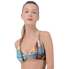 Beach Summer Drink Knot Up Bikini Top by uniart180623