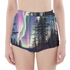 Northern Lights Aurora Borealis High-waisted Bikini Bottoms by uniart180623