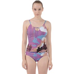 Pink Mountains Grand Canyon Psychedelic Mountain Cut Out Top Tankini Set by uniart180623