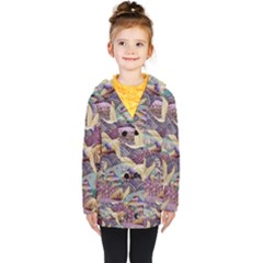 Textile-fabric-cloth-pattern Kids  Double Breasted Button Coat by Bedest
