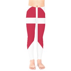 Heart-love-flag-denmark-red-cross Kids  Leggings by Bedest