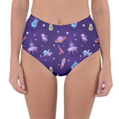 Space Seamless Pattern Reversible High-waist Bikini Bottoms by pakminggu