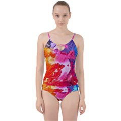 Colorful-100 Cut Out Top Tankini Set by nateshop