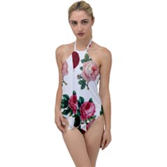 Roses-white Go With The Flow One Piece Swimsuit by nateshop