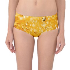 Water-gold Mid-waist Bikini Bottoms