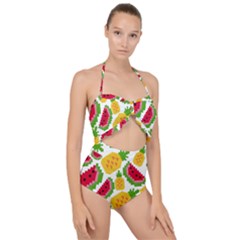 Watermelon -12 Scallop Top Cut Out Swimsuit by nateshop