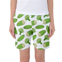 Vegetable Pattern With Composition Broccoli Women s Basketball Shorts by pakminggu