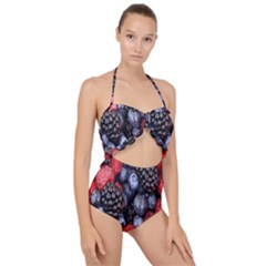 Berries-01 Scallop Top Cut Out Swimsuit by nateshop