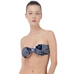 Op-art-black-white-drawing Classic Bandeau Bikini Top  by Bedest