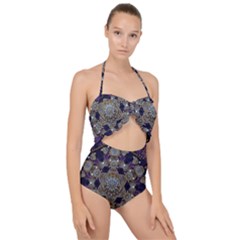 Flowers Of Diamonds In Harmony And Structures Of Love Scallop Top Cut Out Swimsuit by pepitasart