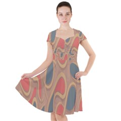 Background-abstract-non-seamless Cap Sleeve Midi Dress by Cowasu