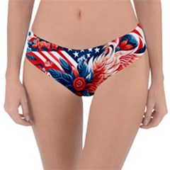 America Pattern Reversible Classic Bikini Bottoms by Valentinaart
