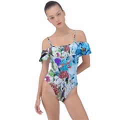 Fish The Ocean World Underwater Fishes Tropical Frill Detail One Piece Swimsuit by Ndabl3x
